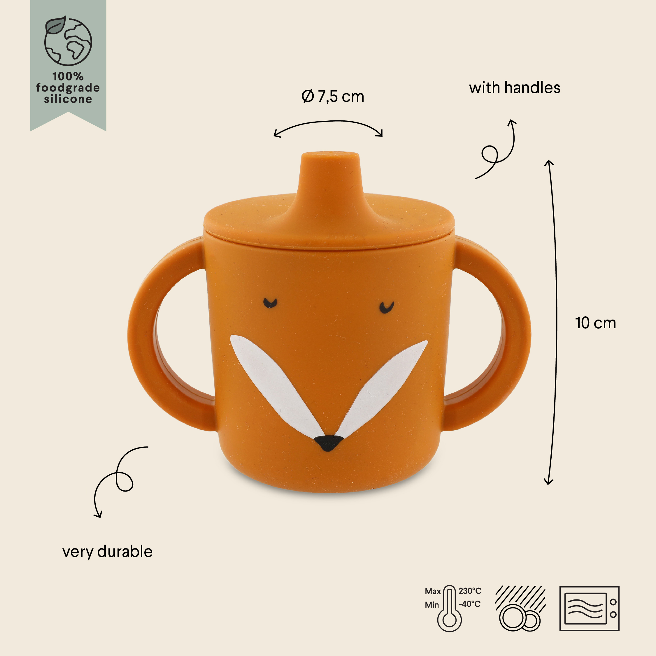 Tasse d'apprentissage en silicone - Mr. Fox